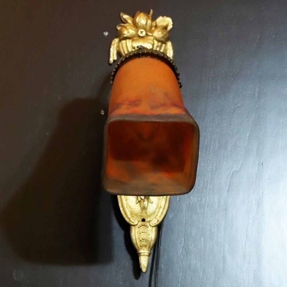 フランス ミューラー ブロンズ ウォールランプの画像