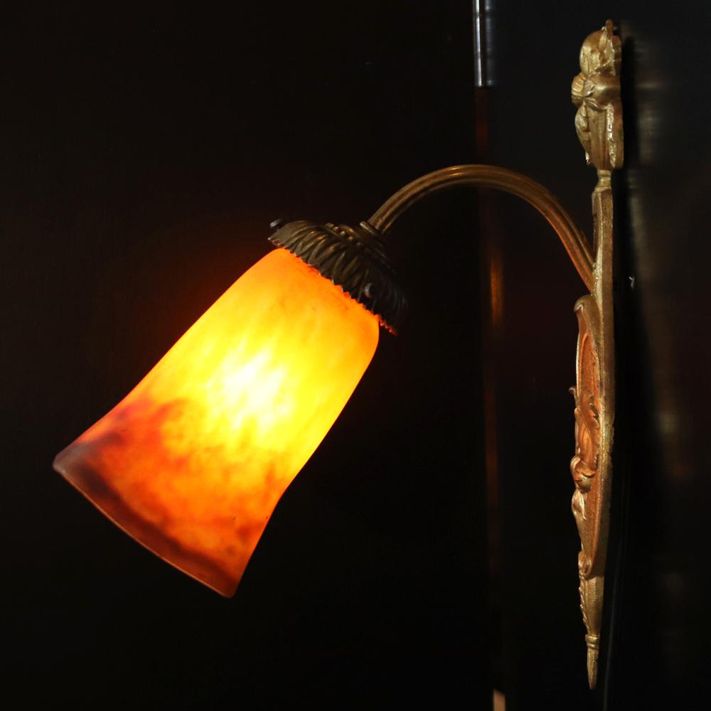 フランス ミューラー ブロンズ ウォールランプの画像