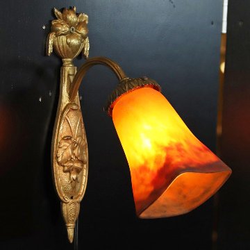 フランス ミューラー ブロンズ ウォールランプの画像