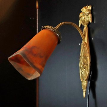 フランス ミューラー ブロンズ ウォールランプの画像