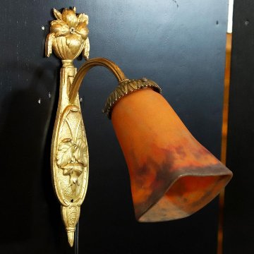 フランス ミューラー ブロンズ ウォールランプの画像