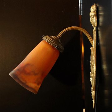 フランス ミューラー ブロンズ ウォールランプの画像