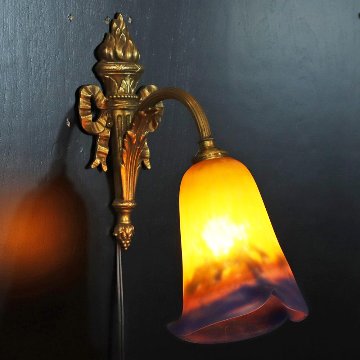 フランス ミューラー ブロンズ ウォールランプの画像