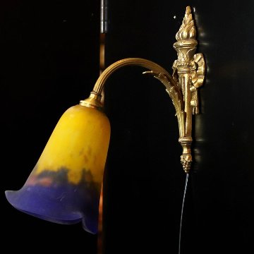 フランス ミューラー ブロンズ ウォールランプの画像
