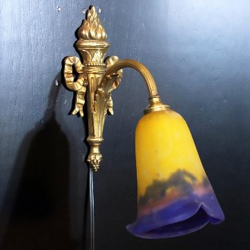 フランス ミューラー ブロンズ ウォールランプの画像