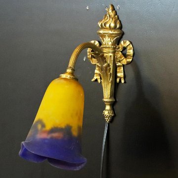 フランス ミューラー ブロンズ ウォールランプの画像