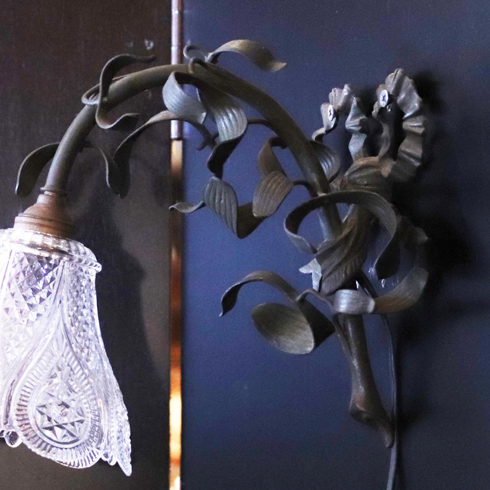 フランス BACCARAT/バカラ パティネイテッドブロンズ ウォールランプの画像