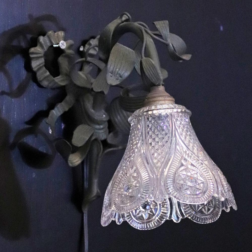 フランス BACCARAT/バカラ パティネイテッドブロンズ ウォールランプの画像