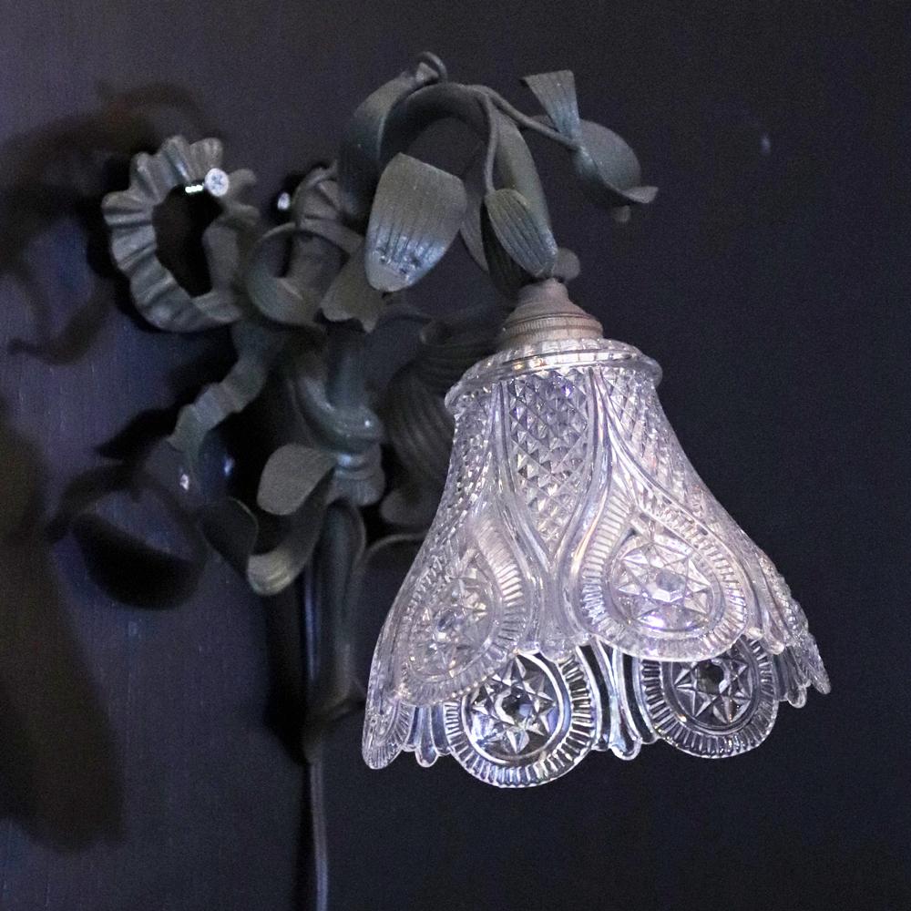 フランス BACCARAT/バカラ パティネイテッドブロンズ ウォールランプの画像