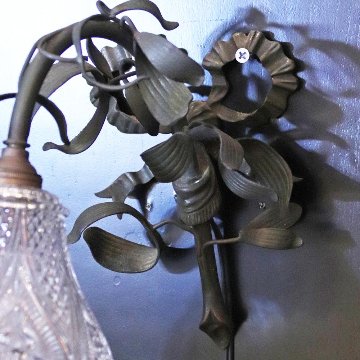 フランス BACCARAT/バカラ パティネイテッドブロンズ ウォールランプの画像