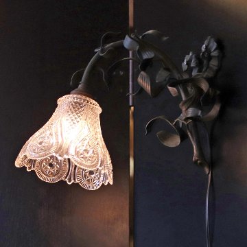 フランス BACCARAT/バカラ パティネイテッドブロンズ ウォールランプの画像