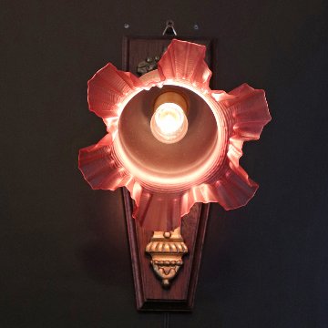 フランス サテンガラスシェード ブロンズ ウォールランプの画像