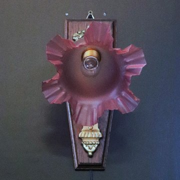 フランス サテンガラスシェード ブロンズ ウォールランプの画像