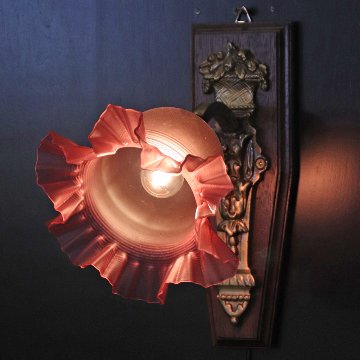 フランス サテンガラスシェード ブロンズ ウォールランプの画像