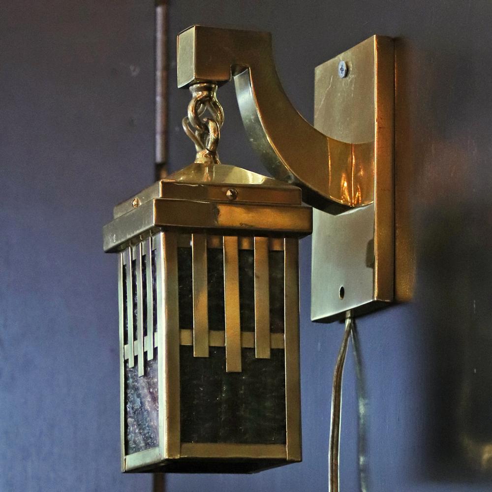 アーツ＆クラフツ スラグガラス ブラス 1灯ウォールランプの画像