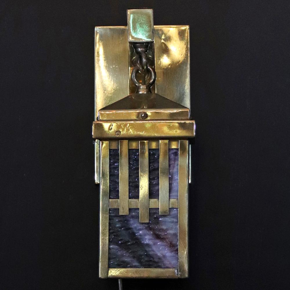 アーツ＆クラフツ スラグガラス ブラス 1灯ウォールランプの画像