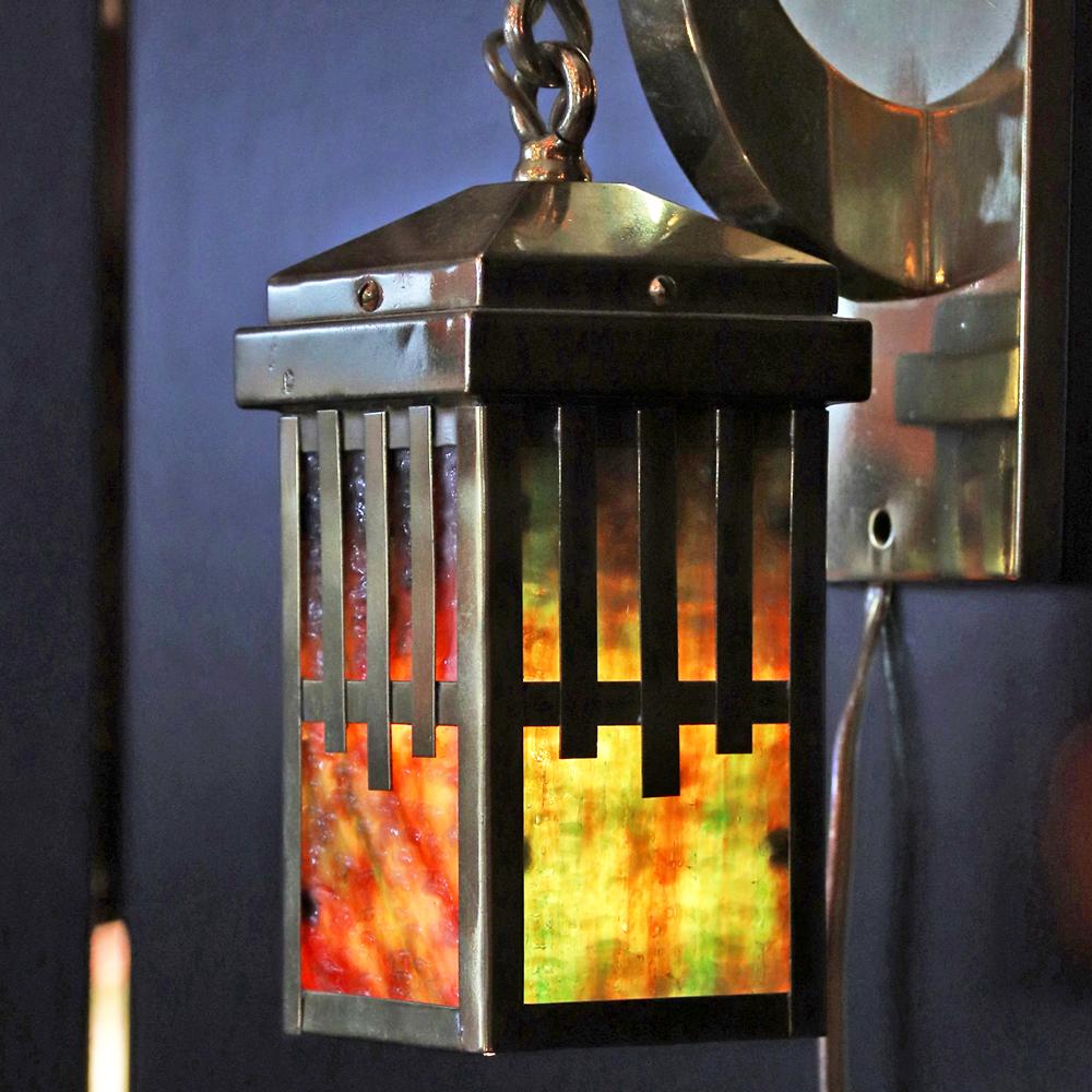 アーツ＆クラフツ スラグガラス ブラス 1灯ウォールランプの画像