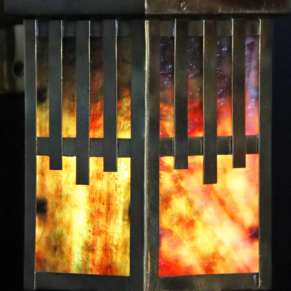 アーツ＆クラフツ スラグガラス ブラス 1灯ウォールランプの画像