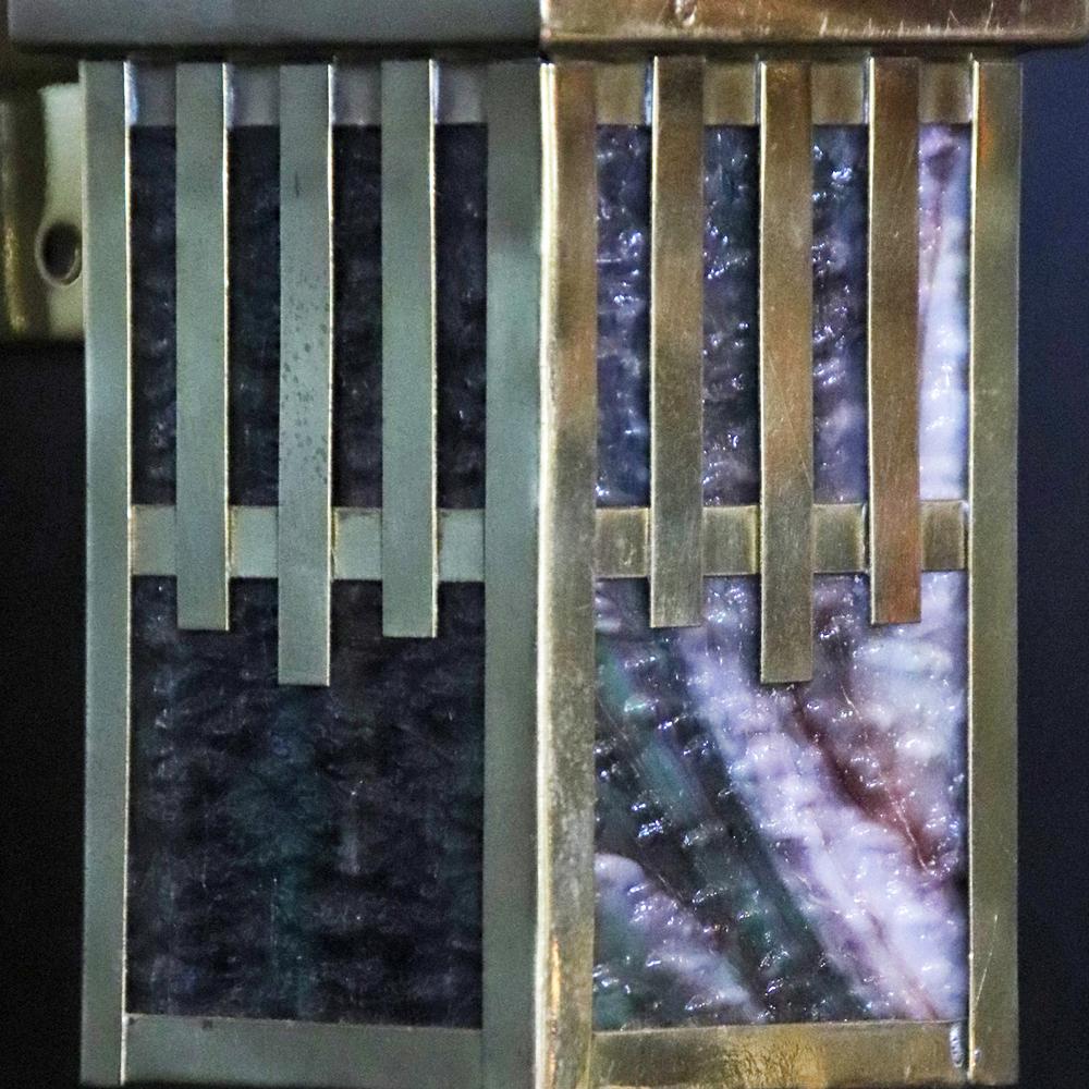 アーツ＆クラフツ スラグガラス ブラス 1灯ウォールランプの画像