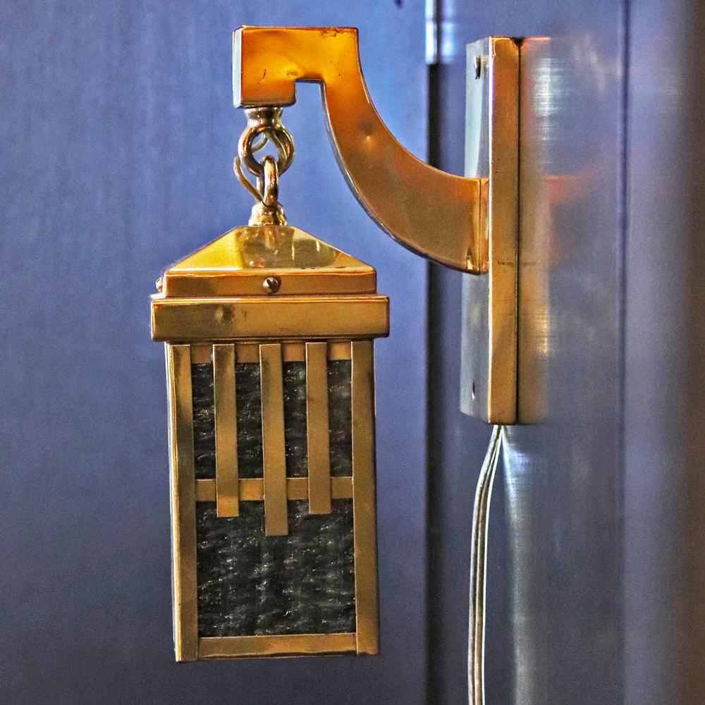 アーツ＆クラフツ スラグガラス ブラス 1灯ウォールランプの画像