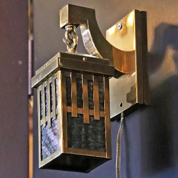 アーツ＆クラフツ スラグガラス ブラス 1灯ウォールランプの画像