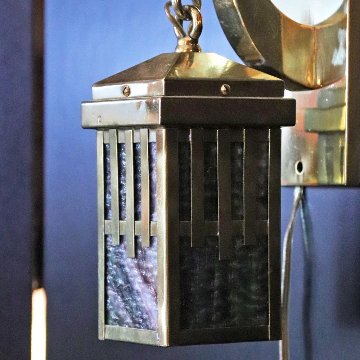 アーツ＆クラフツ スラグガラス ブラス 1灯ウォールランプの画像