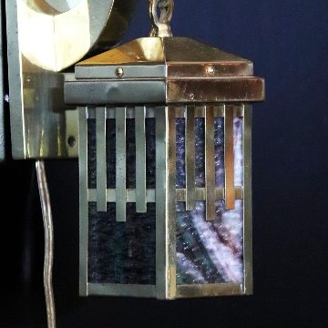 アーツ＆クラフツ スラグガラス ブラス 1灯ウォールランプの画像