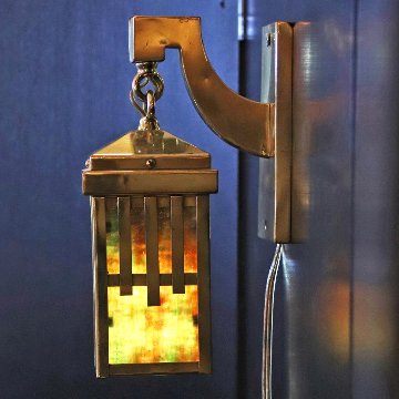 アーツ＆クラフツ スラグガラス ブラス 1灯ウォールランプの画像