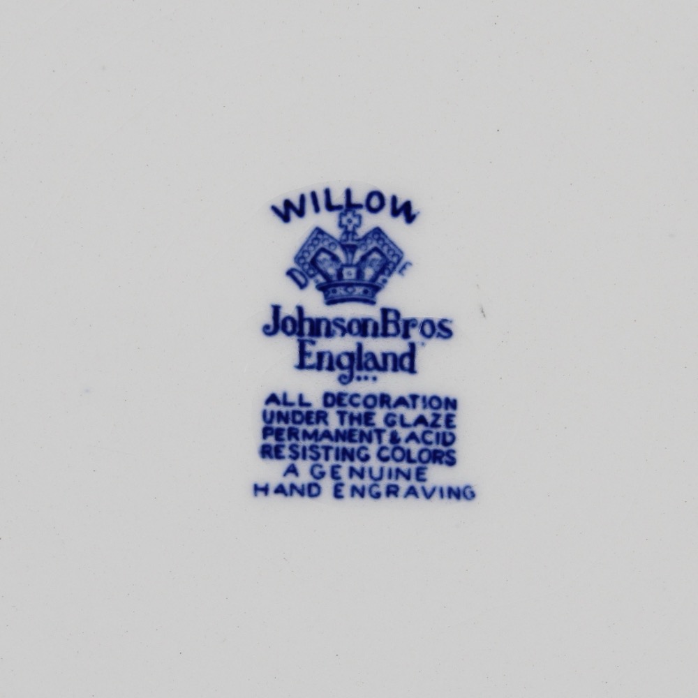 イギリス ヴィンテージ Johnson Brothers ウィローパターン プレートの画像