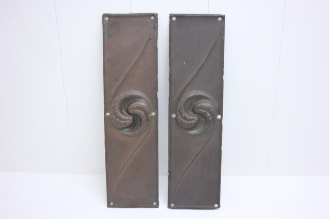 アンティーク コパー フィンガープレート ペアの画像