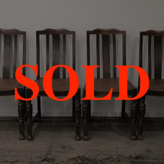 アンティーク オーク ダイニングチェア 4脚セットの画像