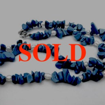 ターコイズ＆淡水パールネックレスの画像