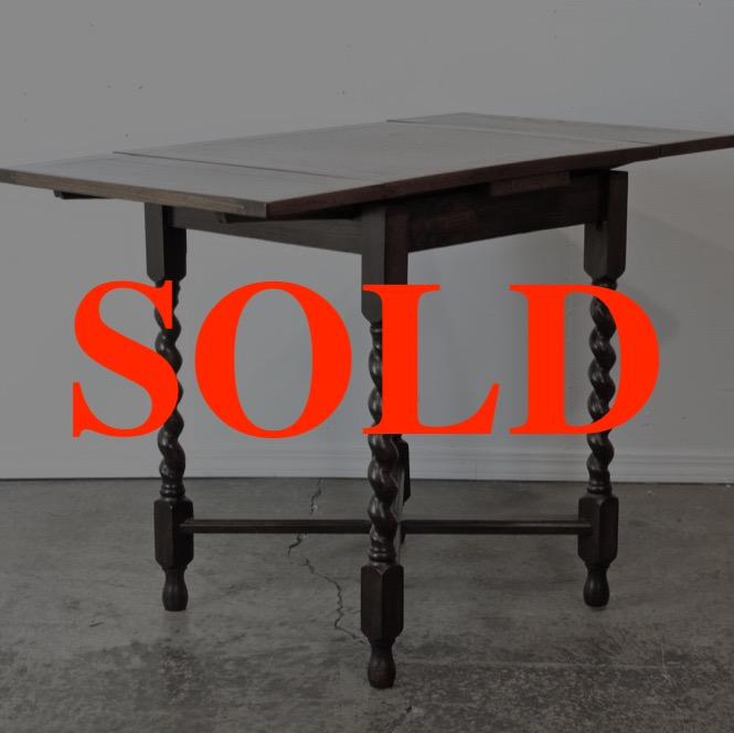 イギリス アンティーク オーク スモール ドローリーフテーブルの画像