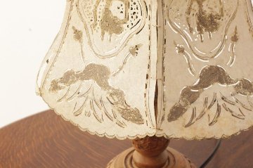 アンティーク キャメルスキン テーブルランプ画像