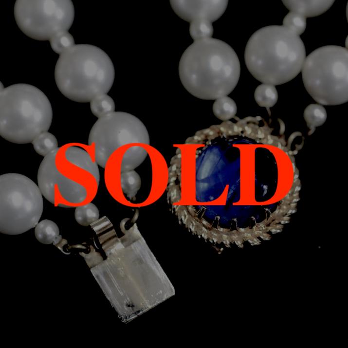 ヴィンテージ フェイクパール 3連 ロングネックレスの画像