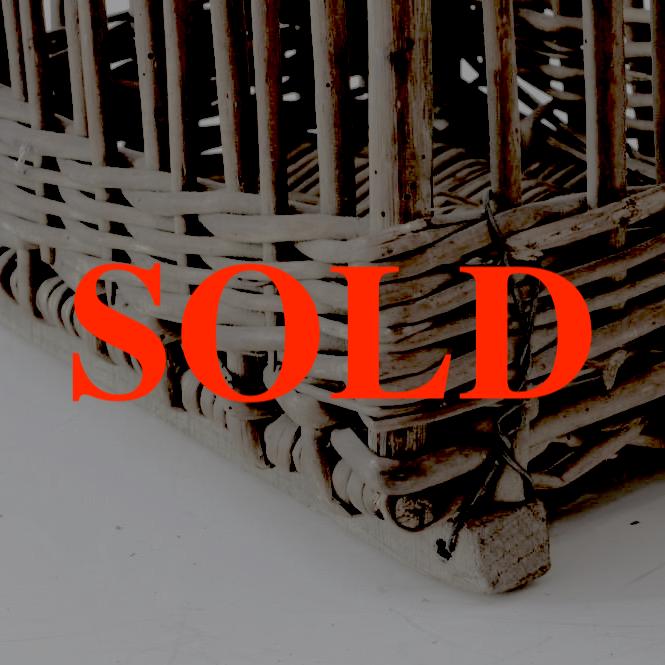 フランス ヴィンテージ ラタンバスケットの画像