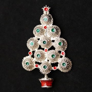 クリスマスツリー ブローチの画像