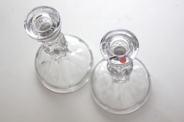アンティーク ガラス キャンドルスタンド ペア画像