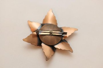 ヴィンテージ コパー フラワーブローチの画像