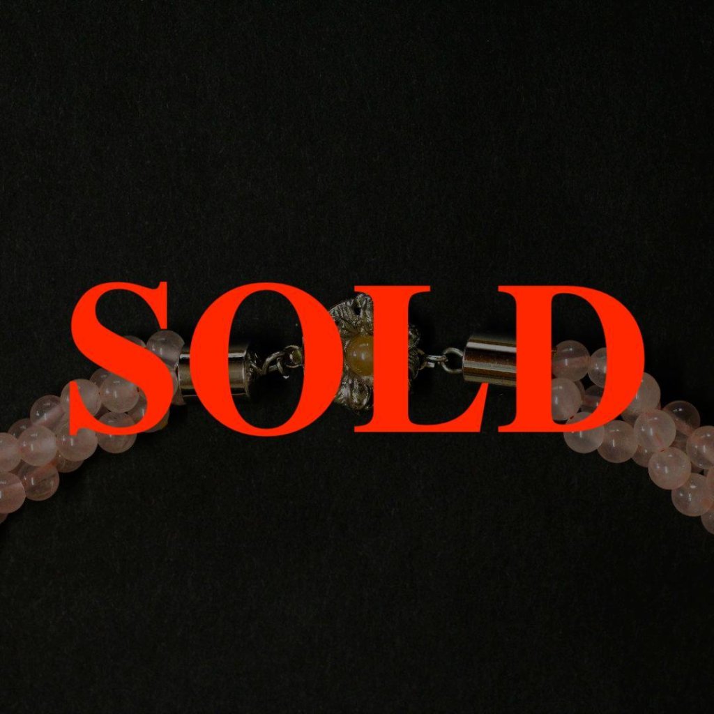 ヴィンテージ 天然石 ローズクォーツ ネックレスの画像