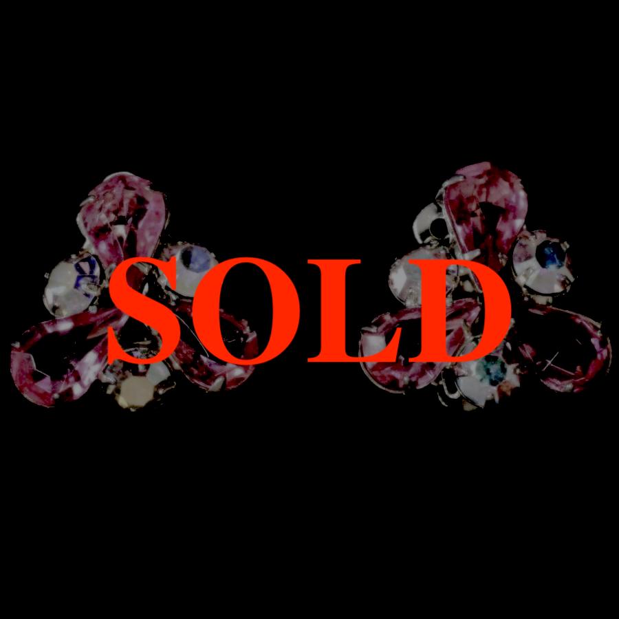 ヴィンテージ ラインストーン イヤリングの画像