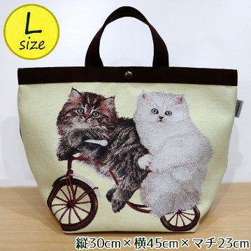 オリジナルペットバッグ/自転車猫ちゃん★Lサイズ画像