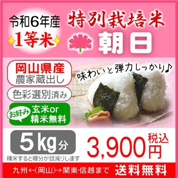 ※年間予約のお客様限定_特別栽培米【朝日】玄米5kg分の画像