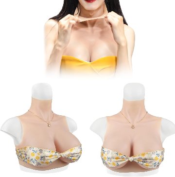 女装用着るシリコンバスト　アジア系黄色　E/B/C/D/Gカップの画像