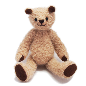 手作りテディベアＭ（灰桃x焦茶）の画像