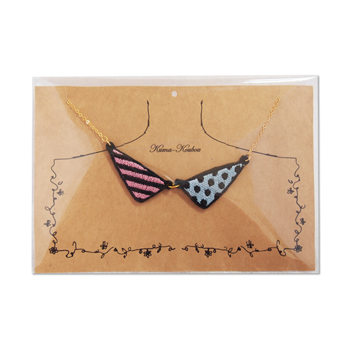 刺しゅうのえりネックレスS【S&D(Pink×Sky blue)】の画像