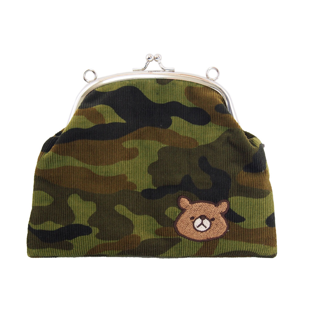 クマのがま口ポシェット(迷彩)の画像