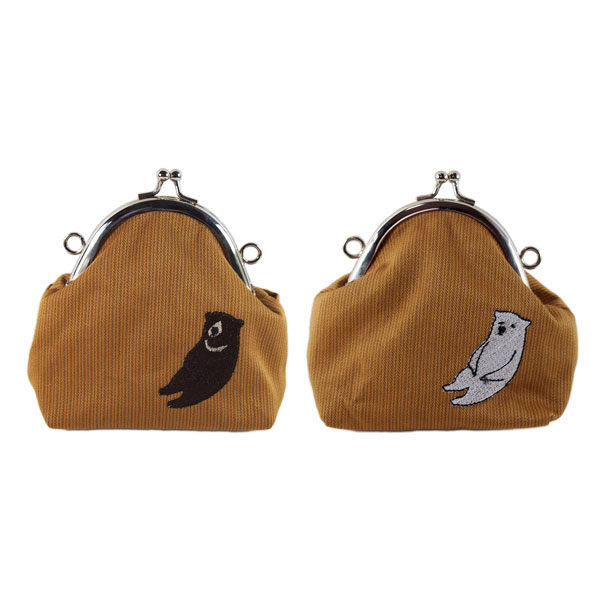 いねむりくまのがま口財布M(受注生産用)の画像