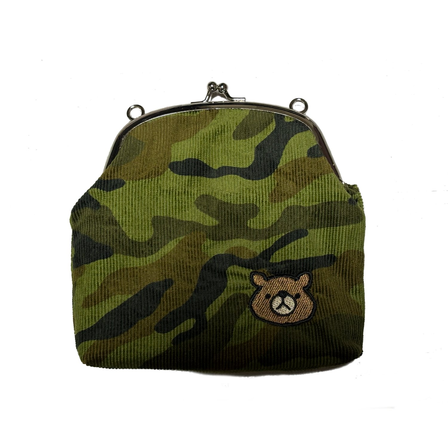 クマのがま口ポシェット(迷彩少し小さめ)の画像