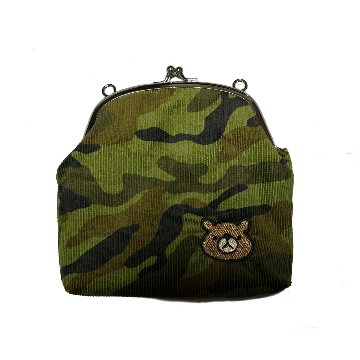 クマのがま口ポシェット(迷彩少し小さめ)の画像